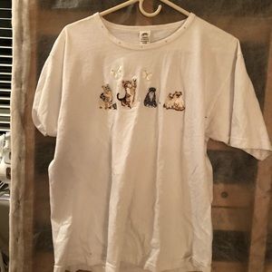 White cat shirt